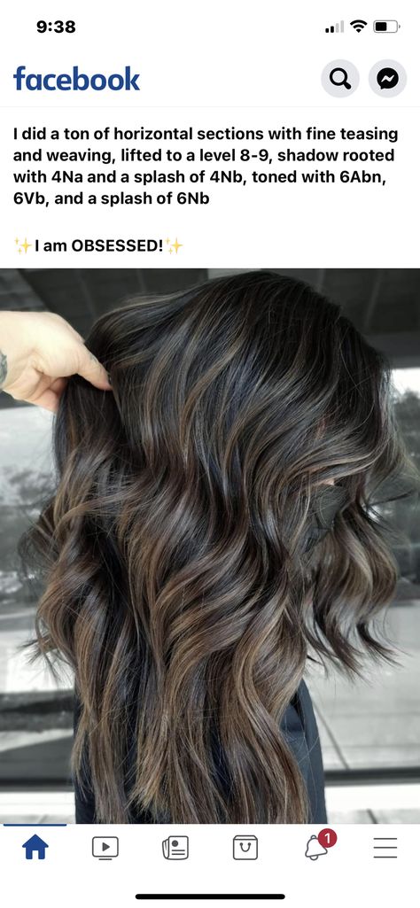 Brown Balayage Redken Shades Eq, Brown Balayage Shades Eq Formula, Ashy Brunette Redken Formula, Cool Toned Dark Brown Hair Formula, Shades Brunette Hair, Dark Brown Hair Balayage Shades Eq, Redken Balayage Brunettes, Redken Shades Eq Formulas Cool Brown, Dark Brown Ashy Hair Balayage