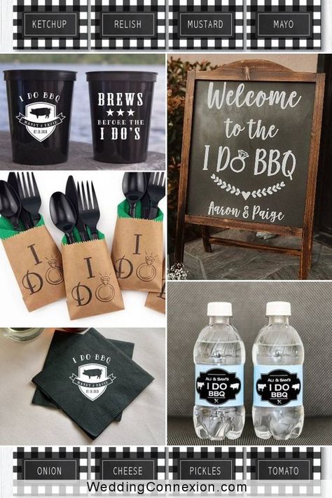 Bbq Bachelorette Party Ideas, Bbq Wedding Centerpieces, Bbq Theme Wedding Reception, I Do Bbq Rehearsal Dinner Decorations, Bbq Before I Do Decorations, Bbq Shower Ideas Wedding, Wedding Cookout Ideas, Man Wedding Shower Ideas, Wedding Barbecue Ideas