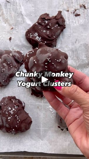 Chocolate Covered Yogurt Clusters, Chunky Monkey Yogurt Clusters, Yogurt Clusters, Frozen Chocolate Bananas, Chocolate Clusters, Banana And Chocolate, Healthier Snacks, Family Dishes, Greek Yogurt Recipes