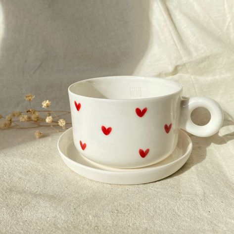 Heart Tea Cup, Ceramic Store, Cup Handmade, Heart Mug, Handmade Porcelain, Ceramics Pottery Art, Tea Lovers, Porcelain Cup, Porcelain Clay