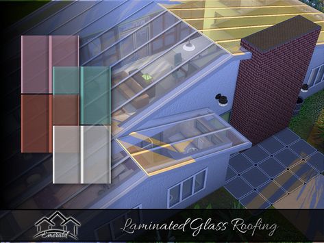 Sims 4 Cc Roof Trim, Sims 4 Cc Roof Windows, Sims 4 Cc Roof Patterns, Sims 4 Roof Cc, Glass Roofing, Roof Trim, Diamond Wallpaper, Roof Window, Laminated Glass