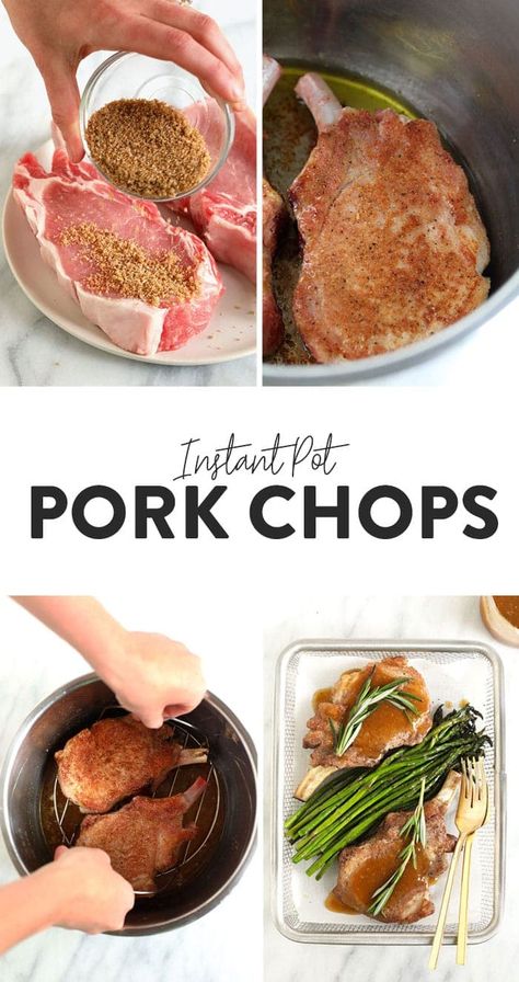 Make the juiciest Instant Pot Pork Chops for dinner tonight! These bone in pork chops are made with a delicious spice rub and cooked with a yummy whiskey gravy. Whiskey Gravy, Multicooker Recipes, Instapot Ideas, Crockpot Foods, Bone In Pork Chops, Multi Cooker Recipes, Instant Pot Pork Chops, Pork Chop Recipes Baked, Multi Cooker