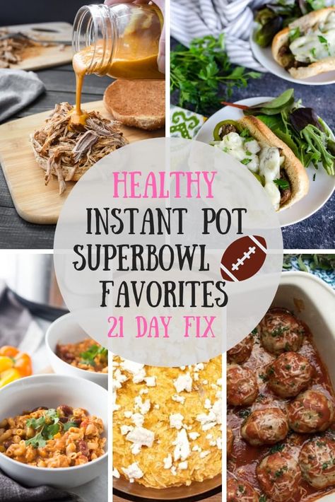 Need some Gameday Instant Pot Inspiration?  These Heathy Instant Pot Superbowl Favorites are perfect for feeding a crowd this Superbowl Sunday!   Great for the 21 Day Fix! Confessions Of A Fit Foodie, Gluten Free Instant Pot Recipes, Instant Pot Air Fryer, Clean Dinner Recipes, Healthy Instant Pot, Superbowl Sunday, Pot Recipes Healthy, Clean Eating Breakfast, 21 Day Fix Meals