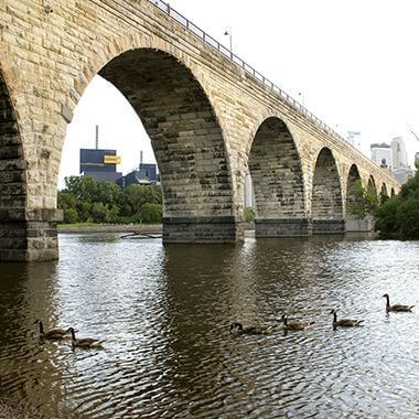 Stone Arch Bridge - Minneapolis Park & Recreation Board Stone Arch Bridge Minneapolis, Stone Arch Bridge, Midwest Road Trip, Minneapolis City, Downtown Minneapolis, Arch Bridge, Great River, Stone Arch, River Cruises