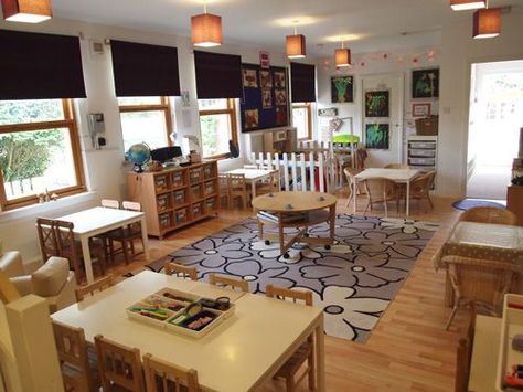 natural light classrooms | Found on thecottagekindergarten.co.uk Space Ceiling, Reggio Emilia Classroom, Flexible Seating Classroom, Calm Classroom, Reggio Inspired Classrooms, Montessori Environment, Reggio Classroom, Preschool Rooms, Classroom Rug