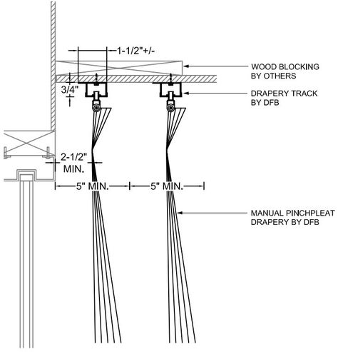 Manual Pinchpleat Ceiling Mount Side By Side Concrete Ceiling, Ceiling Detail, Construction Details, Curtain Track, Electronics Design, Cultural Center, Detailed Drawings, Architectural Details, False Ceiling