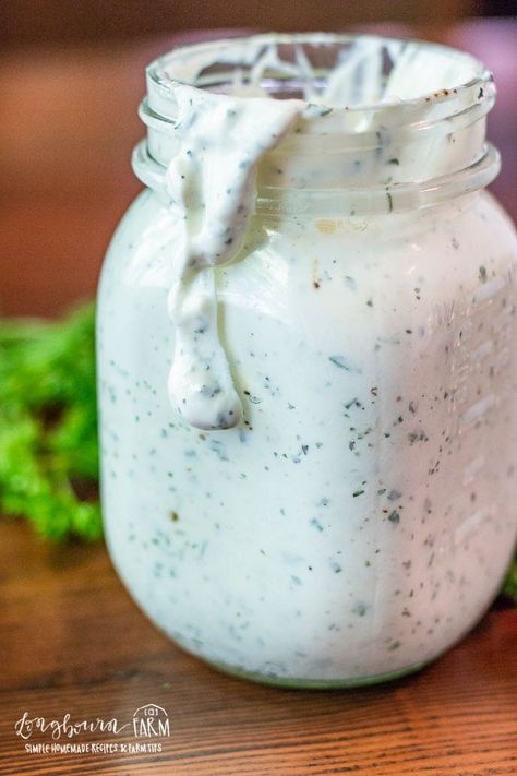 Homemade Ranch Dressing is so easy to throw together and tastes amazing! Customize it to your preference for a perfect dip or salad every time. Tofu Ranch Dressing, Southwest Ranch Dressing, Herb Ranch Dressing, Ranch Salad Dressing Recipes, How To Make Ranch, Sauce For Vegetables, Southwest Ranch, Ranch Dressing Recipe Homemade, Homemade Ranch Dip