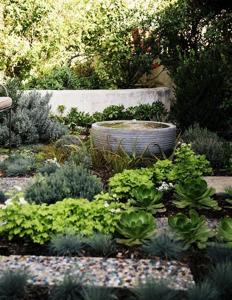 Tuscan Garden Design, Landscaping Water Feature, Mediterranean Garden Design, Tuscan Garden, Garden Tags, Garden Water Feature, Front Garden Design, Cottage Garden Design, Rock Garden Landscaping