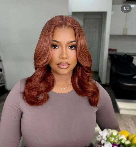 Red Brown Bob Black Women, Auburn Wig Black Women, Red Brown Hair Color Black Women, Auburn Bob Black Women, Winter Hair Color Black Women, Auburn Color Hair, Red Hair Bob, Ginger Red Hair, Pink Hair Streaks