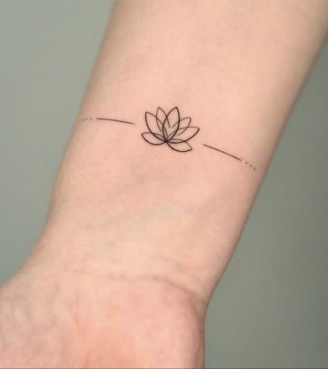 Basic Lotus Tattoo, Lotus Minimal Tattoo, Lotus Flower Finger Tattoos For Women, Intuition Tattoos For Women, Neckline Tattoo Women, 1.5 Inch Tattoo, Dainty Lotus Flower Tattoo, Lotus Tattoo Minimalist, Small Boho Tattoo