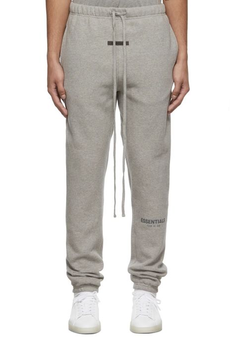 Fear of God FOG Essentials Core Dark Heather Oatmeal Sweatpants SIZE XL | Grailed Essentials Fear Of God Mens Outfit, Guy Grey Sweatpants, Fear If God Essentials, Fear Of God Sweatpants, Mens Grey Sweatpants, Sweatpants Outfit, Mens Sweatpants, Mens Bottom, Things To Buy