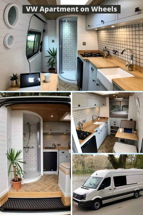 Volkswagon Crafter Apartment on Wheels - OffGridSpot.com Kombi Home, Van Conversion Interior, Build A Camper Van, Van Life Diy, Campervan Interior, Van Home, Van Living, Van Interior, Camper Interior