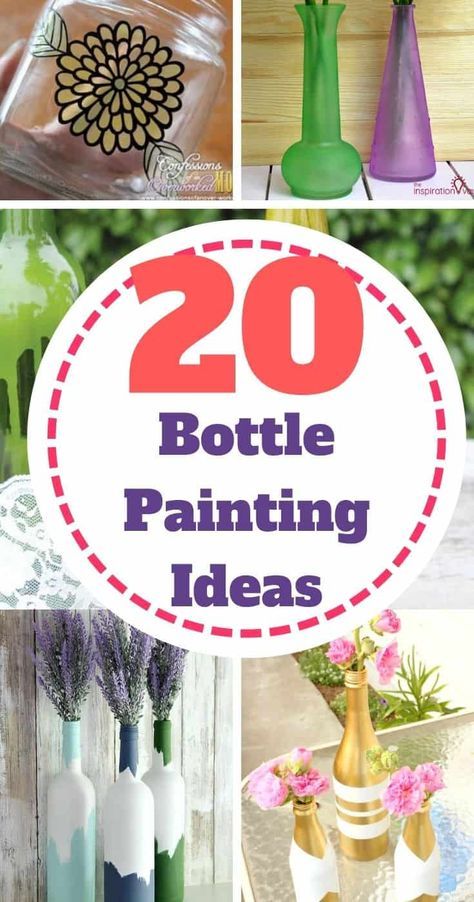 20 Bottle Painting Ideas - Vine Bottle Crafts Diy, Decorating Bottles Ideas, Painted Bottles Ideas, Painted Wine Bottles Diy, Bottle Painting Ideas Acrylics, Wine Bottle Painting Ideas, Painted Beer Bottles, Glass Bottle Diy Projects, Bottle Painting Ideas