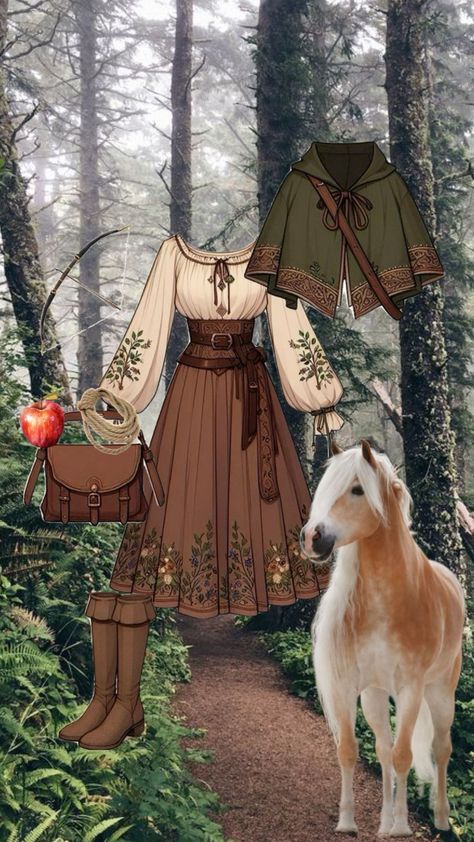 #fantasy #archer #bowandarrow #green #forest #outfit #horse #latenightride Fantasy Archer Outfit, Archer Outfit, Fantasy Archer, Forest Outfit, Green Forest, Outfit Aesthetic, Outfits Aesthetic, Forest, Horses