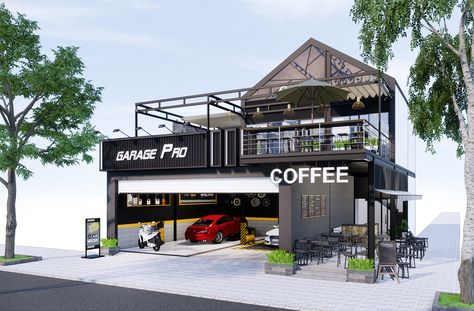 Coffee and car wash on Behance Carwash Cafe Ideas, Coffee Concept Design, Self Service Car Wash Design, Carwash Design Architecture, Car Wash And Cafe Design, Car Wash Design Ideas, Cafe Design Architecture, Car Wash Ideas, Carwash Ideas Design