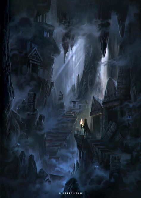 Dwarven City, Photographie Indie, Underground Cities, Location Inspiration, 다크 판타지, Fantasy City, Fantasy Places, Fantasy Setting, Fantasy Map