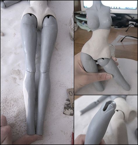 Diy Bjd Doll, Doll Joints, Sculpting Tutorials, Doll Making Tutorials, Sculpted Doll, Dolls Bjd, Polymer Clay Dolls, Doll Tutorial, Doll Repaint