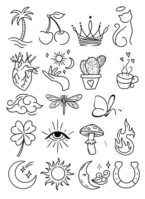 Easy Tattoo Stencil Outline, Flash Ideas, Beginner Tattoos, Mommy Tattoos, Small Pretty Tattoos, Simple Tattoo Designs, Flash Tattoo Designs, Small Tattoos Simple, Tattoo Flash Sheet