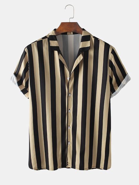 Male Blouse, Striped Shirt Men, Collar Shirt Men, Collar T Shirt, Blouse Sale, Mens Stripes, Collar Tshirt, Striped Sleeve, Men Shirt