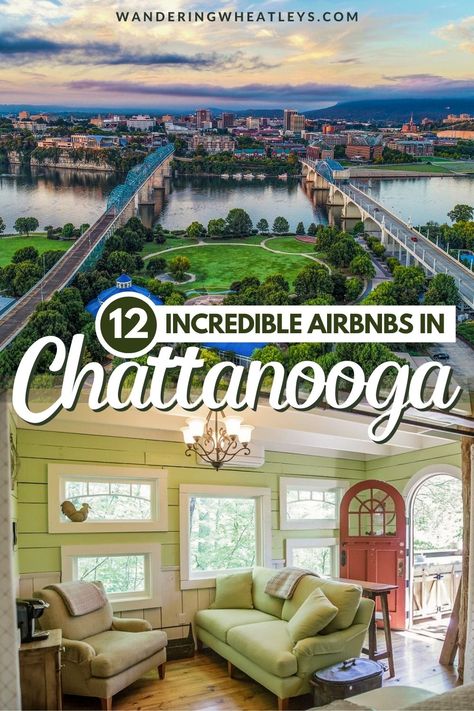 Are you looking for fabulous places to stay in Chattanooga Tennessee? Here are 12 In credible Airbnbs in Chattanooga + the top things to do in Chattanooga during your Tennessee vacation! I where to stay in Chattanooga I Chattanooga accommodation I Airbnbs in Tennessee I accommodation in Tennessee I where to stay in Tennessee I Tennessee Airbnbs I places to stay in Tennessee I places to go in Tennessee I Tennessee vacation rentals I things to do in Tennessee I USA travel I #Chattanooga #Tennessee Places To Stay In Chattanooga Tennessee, Where To Stay In Chattanooga Tennessee, Chattanooga Tennessee Things To Do, Chattanooga Riverwalk, Things To Do In Tennessee, Travel Therapy, Southern United States, Downtown Chattanooga, Tennessee Travel