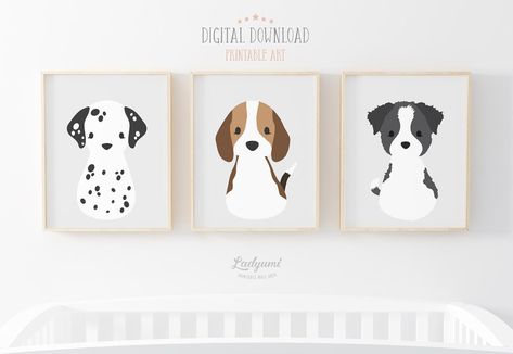 Puppy Nursery Theme, Dog Printable, Puppy Nursery, Dog Nursery, Mom Printable, Nursery Room Design, Nursery Wall Art Printable, Nursery Room Inspiration, Nursery Theme