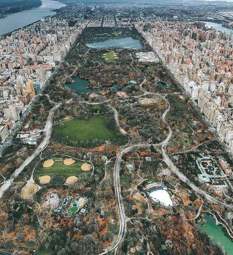 Central Park, NYC. Designed by Frederick Law Olmsted, Father of Landscape Architecture. Frederick Law Olmsted, Photo New York, Luxury Boat, Central Park Nyc, New York Photos, Nyc Trip, Nova York, Travel Instagram, Aerial View