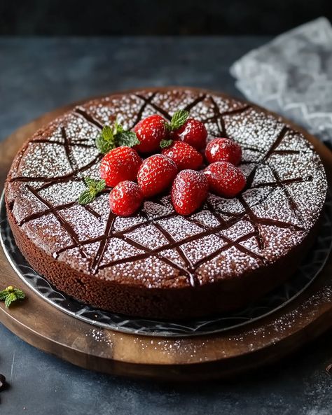 Flourless Chocolate Cake Decoration, Flourless Chocolate Torte With Ganache, French Chocolate Cake, Torte Caprese, Chocolate Torte Recipe, Flourless Cakes, Italian Desserts Easy, Flourless Chocolate Torte, Island Of Capri