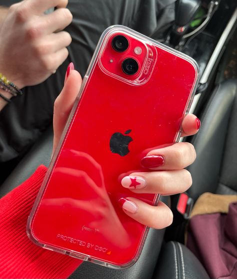 Iphone Red Aesthetic, Iphone 13 Red, Red Iphone, Red Iphone Case Ideas, Iphone Xr Red Aesthetic, Red Phone Case, Red Iphone Clear Case Aesthetic, Phone Case For Red Iphone, Red Clear Phone Case