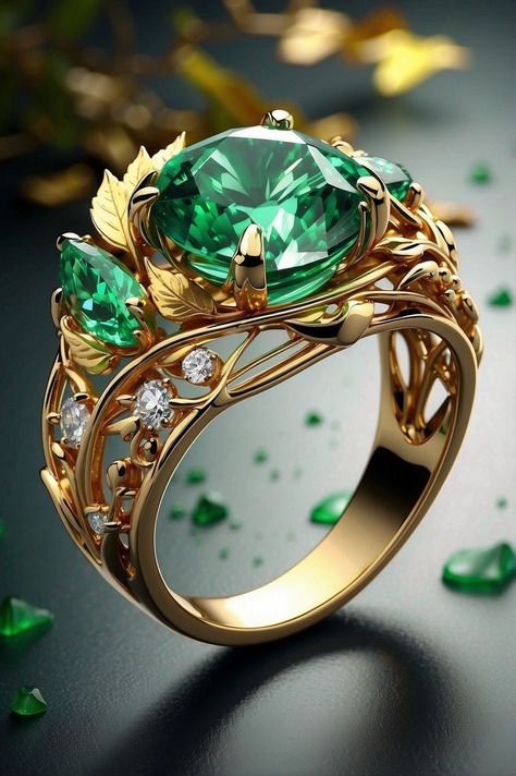 Emerald jewelry ring