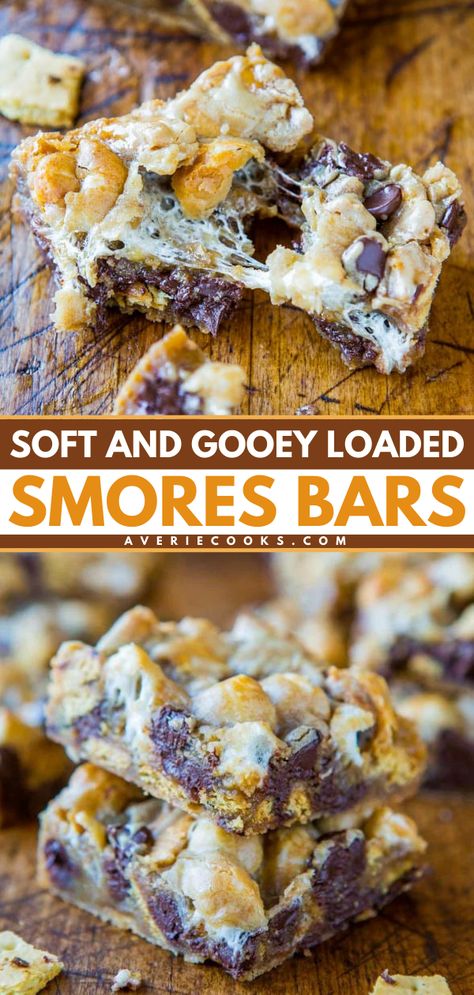 Looking for simple desserts? This s'mores recipe is an easy-to-make sweet treat! Soft, gooey, and loaded with goodies, these smores bars are just magical. No one will be able to resist this smores variation! Smores Variations, Smore Bars, Blondies Recipe Easy, Blondies Recipes, Smores Bars, Desserts To Impress, S Mores Bars, Smore Recipes, Easy Tasty Recipes