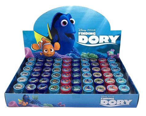 Amazon.com: Disney Finding Dory Self-inking Stamps Birthday Party Favors 60 Pieces (Complete Box): Toys & Games Finding Dory Party Favors, Finding Dory Birthday Party, Dory Birthday Party, Finding Dory Party, Finding Nemo Party, Finding Dory Birthday, Dory Birthday, Dory Party, Nemo Party