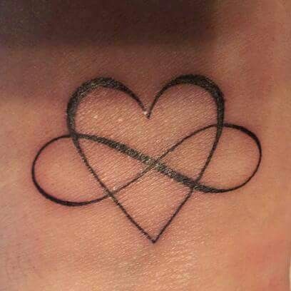 Tattoo infinity love heart Infinite Love Tattoo, Infinity Love Tattoo, Small Infinity Tattoos, Infinite Tattoo, Tattoo Infinity, Heart With Infinity Tattoo, Memorial Tattoo Quotes, Love Heart Tattoo, Matching Tats