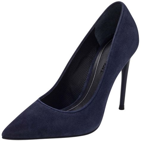 KENDALL + KYLIE Women's Clara Suede Pump - Dark Blue/Navy, Size 10 ($89) ❤ liked on Polyvore featuring shoes, pumps, pointed toe high heel pumps, navy blue pumps, navy blue shoes, suede shoes and pointed-toe pumps Dark Blue Pumps, Navy Blue High Heels, Blue High Heel Shoes, Navy Blue Pumps, Navy Pumps, Blue Suede Pumps, Size 11 Women Shoes, Navy Blue Shoes, Blue Pumps