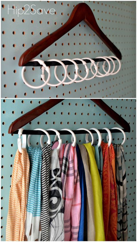 How Small Closet Organizers Can Help Expand Your Storage Small Closet Organization Bedroom, Master Closet Organization, Closet Small Bedroom, Smart Closet, Diy Shower Curtain, Scarf Storage, Scarf Organization, Closet Hacks, Clothes Closet Organization