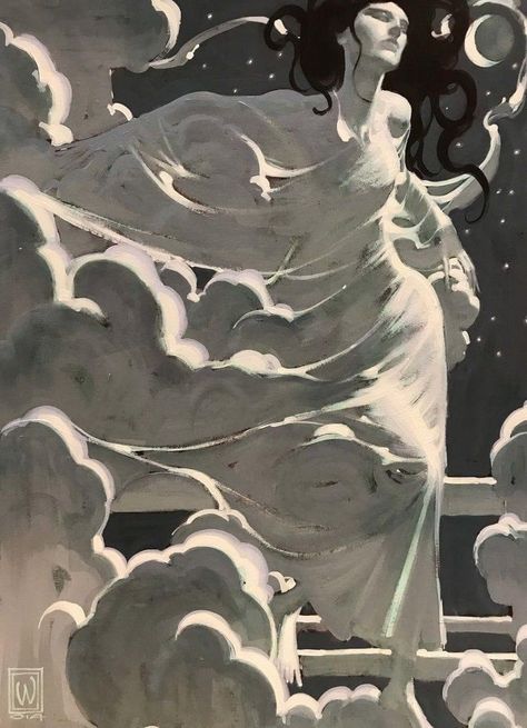 John Watkiss John Watkiss, Soyut Sanat Tabloları, Arte Inspo, Arte Sketchbook, Wow Art, In The Clouds, Moon Goddess, Ethereal Art, 판타지 아트