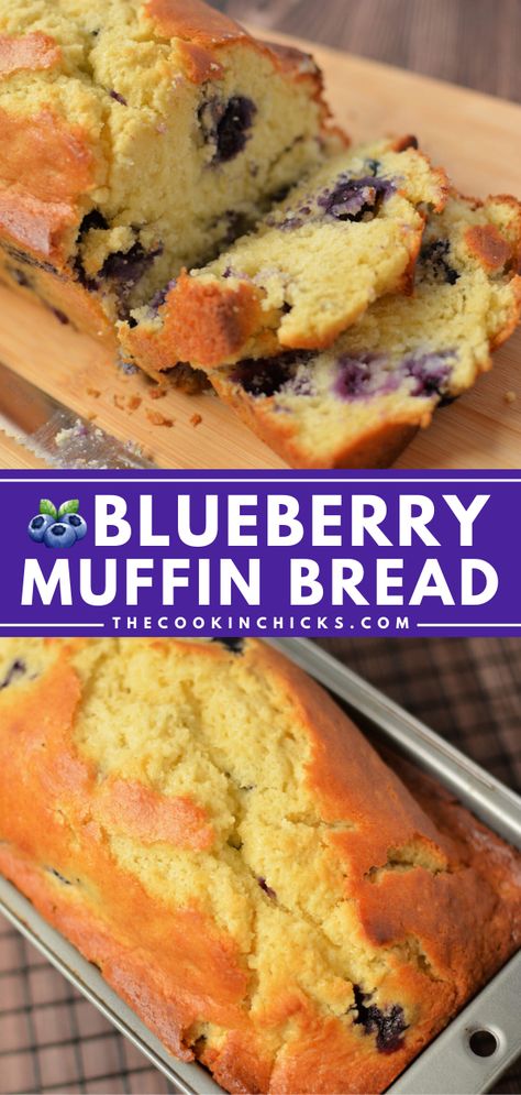 Blueberry Muffin Bread is a delicious and moist quick bread recipe bursting with juicy blueberries! This easy-to-make loaf packs all the flavors you adore in blueberry muffins, but baked in a convenient single loaf pan. With just one bowl required, you can have this delightful treat ready for baking within minutes! Perfect Blueberry Muffin Loaf, Blueberry Amish Friendship Bread, Blueberry Friendship Bread, Bisquick Blueberry Bread, Blueberry Bread With Frozen Blueberries, Muffin Loaf Recipes, Moist Quick Bread Recipes, Lemon Blueberry Bread With Cake Mix Boxes, Martha White Muffin Mix Loaf