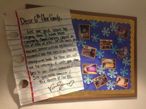 I love the giant notebook paper for this bulletin board! Notebook Bulletin Board, Notebook Paper Bulletin Board, Top Secret Bulletin Board, End Of Year Ra Bulletin Board, Closing Ra Bulletin Board, December Bulletin Boards, Resident Assistant Bulletin Boards, Bulletin Borders, Art Room Posters