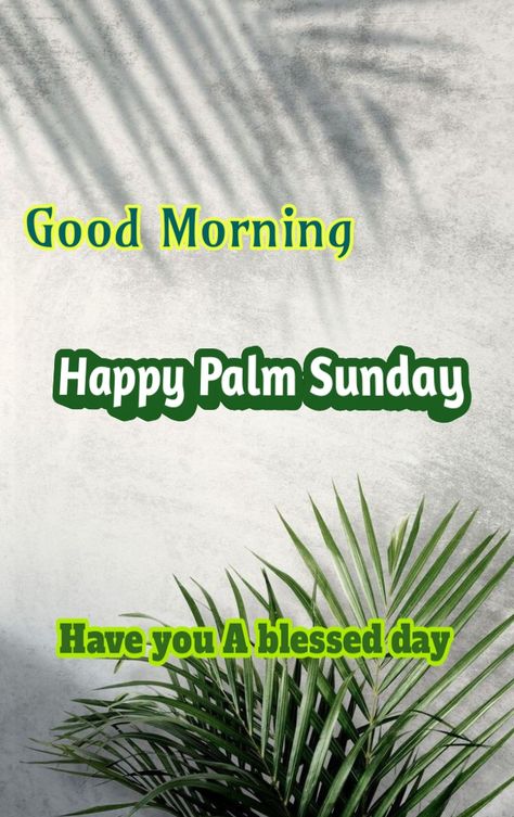 Wishing Good Morning on Palm sunday Good Morning Palm Sunday, Palm Sunday Wishes, Palm Sunday Quotes Jesus, Palm Sunday Quotes, Happy Palm Sunday, Monday Greetings, Sunday Wishes, Good Morning Images Download, Sunday Images