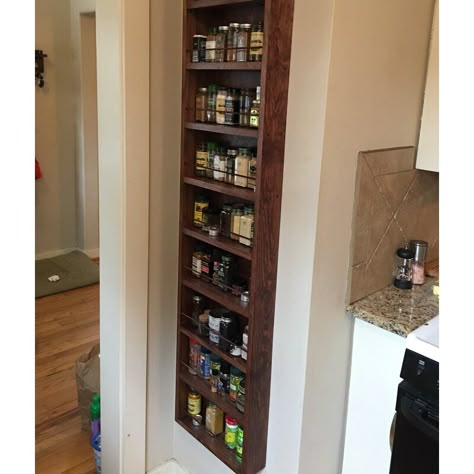 Wall Spice Rack, Wall Mounted Spice Rack, Wood Spice Rack, Kitchen Spice Racks, Spice Shelf, Hollow Core Doors, Spice Rack Organiser, Spice Cabinet, Spice Storage