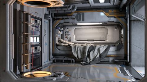 Sci Fi Bedroom Sci Fi Bedroom, Sci Fi Rooms, Sci Fi House, Sci Fi Room, Concept Art Landscape, Futuristic Bedroom, Scifi Interior, Bedroom Scene, Spaceship Interior