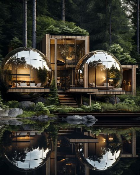 Hanzo (@hanzo.architecture) | Instagram profile Glass House Design, Crazy Houses, Future Buildings, Contemporary House Exterior, Eco Architecture, Creative Architecture, Unusual Buildings, Architecture Model House, Dome House