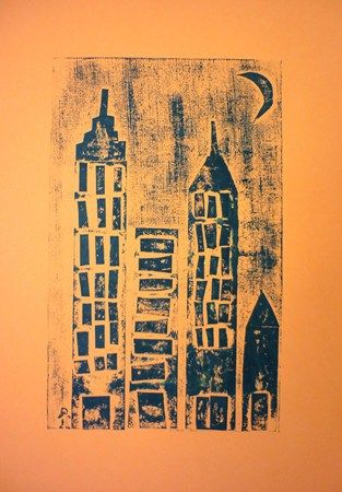 collograph printmaking collage cityscape elementary art lesson project Cardboard Collograph, Collagraphy Printmaking, Collography Print, Collograph Printmaking Ideas, Clay Elementary Art, Cityscape Printmaking, Collagraph Printmaking Ideas, Collage Cityscape, Printmaking Collograph