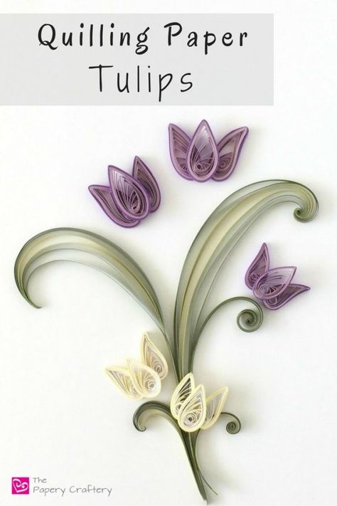 Quilling Paper Tulips ~ The perfect spring craft for quilling beginners! || www.thepaperycraftery.com Crafts With Tissue Paper, Free Quilling Patterns, Easy Paper Crafts For Kids, Paper Tulips, Quilling Images, Neli Quilling, Paper Quilling Tutorial, Paper Quilling For Beginners, Paper Quilling Flowers