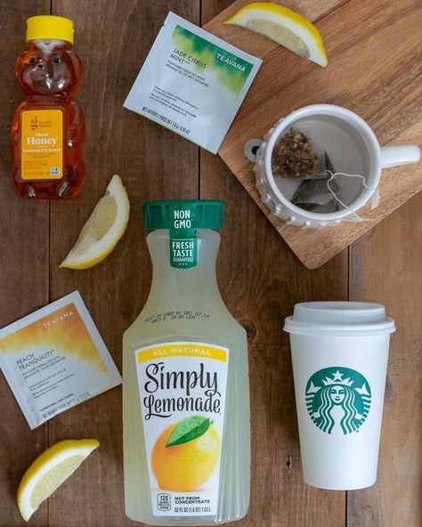 Steamed Lemonade, Sick Tea, Medicine Ball Recipe, Starbucks Medicine Ball Recipe, Medicine Ball Tea, Starbucks Medicine Ball, Tea Starbucks, Bomb Drinks, Homemade Medicine