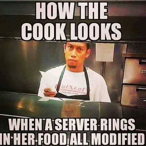 Food Service Humor, Server Quotes, Waitress Humor, Kitchen Memes, Bartender Humor, Restaurant Memes, Restaurant Lifestyle, Server Humor, Restaurant Humor