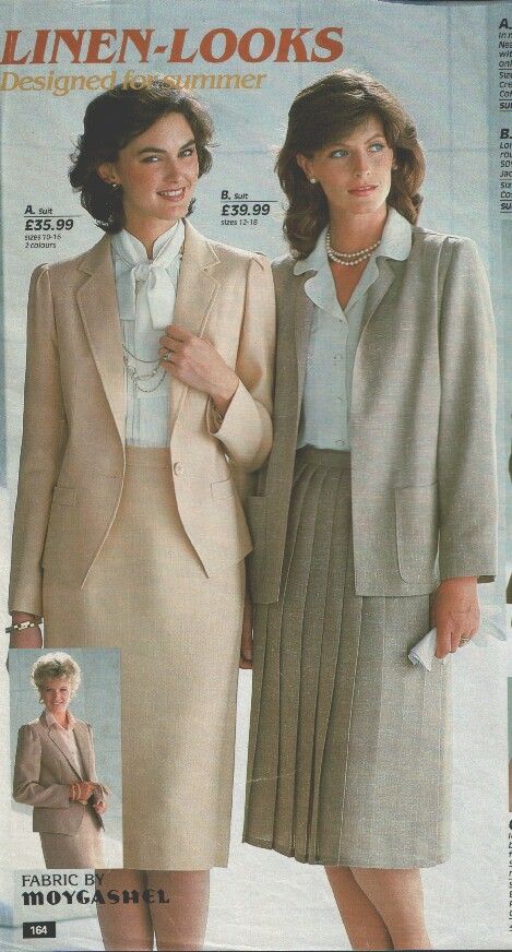 Summer Suits Suits For Women Vintage, 70s Womens Suits, 70s Reporter Outfit, 50s Suits Women, 1980s Suits Women, 90s Work Wear, 1980s Business Fashion, 1980s Work Fashion, 1950s Secretary Fashion