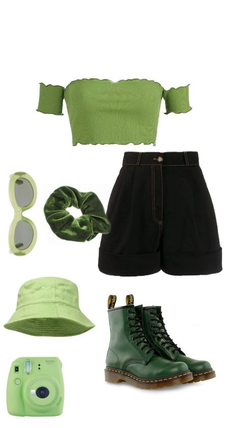 Concert Outfit Green, Green Concert Outfit, Cute Green Outfits, Outfit Ideas Green, Macys Outfits, Korean Summer Outfits, Korean Outfit Street Styles, Causual Outfits, Women Outfit