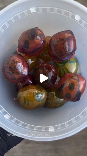 Krissy Flowers on Instagram: "Jolly Rancher Fruit Roll-Up Candy Grapes! 🍇 🍬🍭 Follow My YouTube: KrissyFlowersDesserts  #krissyflowersdesserts #krissyflowers #candy #candygrapes #jollyrancherfruitrollupcandygrapes #instagram #photography #candiedfruit #fyp #love #tutorial #recipe #foodie #foodporn #foodphotography #food #reels #viral #trending #trend #follow #reelsinstagram #asmr #satisfying #explore #explorepage #art #influencer" Fruit Roll Up Grapes, How To Make Jolly Rancher Grapes, Candy Grapes Fruit Roll Up, Candy Fruit Recipes, Candied Grapes Jolly Rancher Recipe, Jolly Rancher Grapes, Candy Grapes Recipes, Jolly Rancher Fruit, Candy Grapes Recipes Jolly Rancher