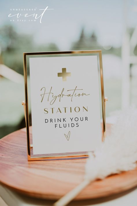 MAEVE Yellow Gold Nurse Hydration Station Sign Template | Nurse Graduation Party Signage | Nurse Party Drink Table Sign Printable Editable Elegant Nursing Graduation Party, Nursing Grad Party Decorations, Md Graduation Party, Np Graduation Party, Nursing Graduation Decorations, Pink Nurse Graduation Party, Nurse Grad Party Ideas, Nurse Practitioner Graduation Party, Lpn Graduation Party