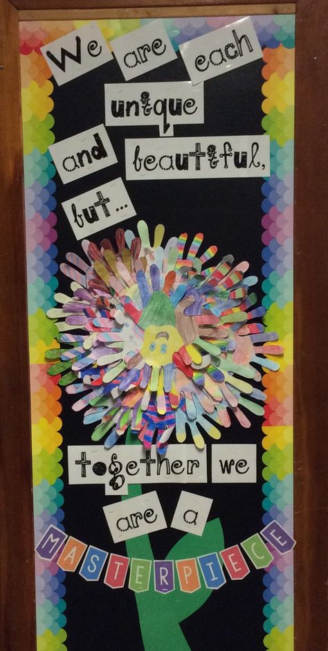 We Are Each Unique But Together We Are A Masterpiece, Team Art Projects, Group Project Ideas, Together We Are A Masterpiece, Form Class Display Board, Better Together Theme For School, Summer Reading 2023, All Together Now Crafts, All Together Now